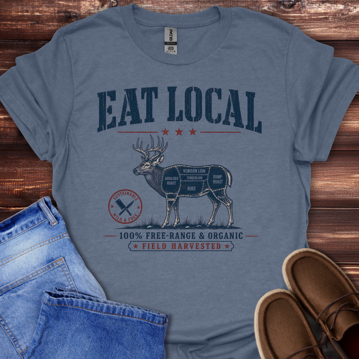 Eat Local (Deer) | Butcher Cut T-Shirt