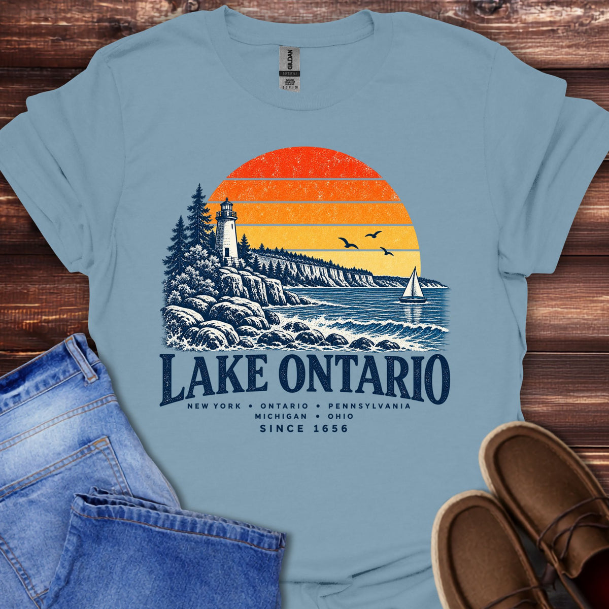 Lake Ontario Lighthouse Sunset T-Shirt