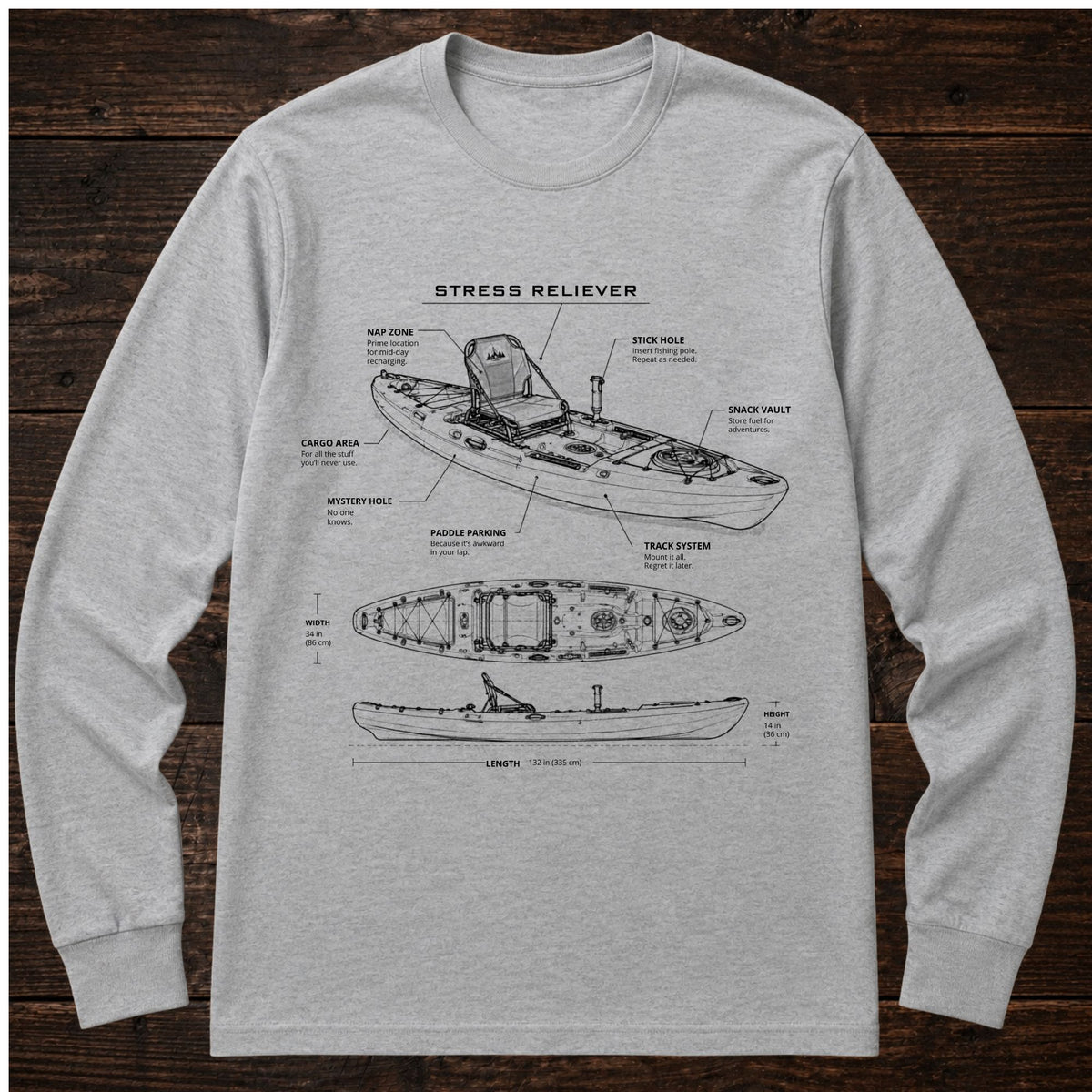 Kayak Schematic Long Sleeve Tee