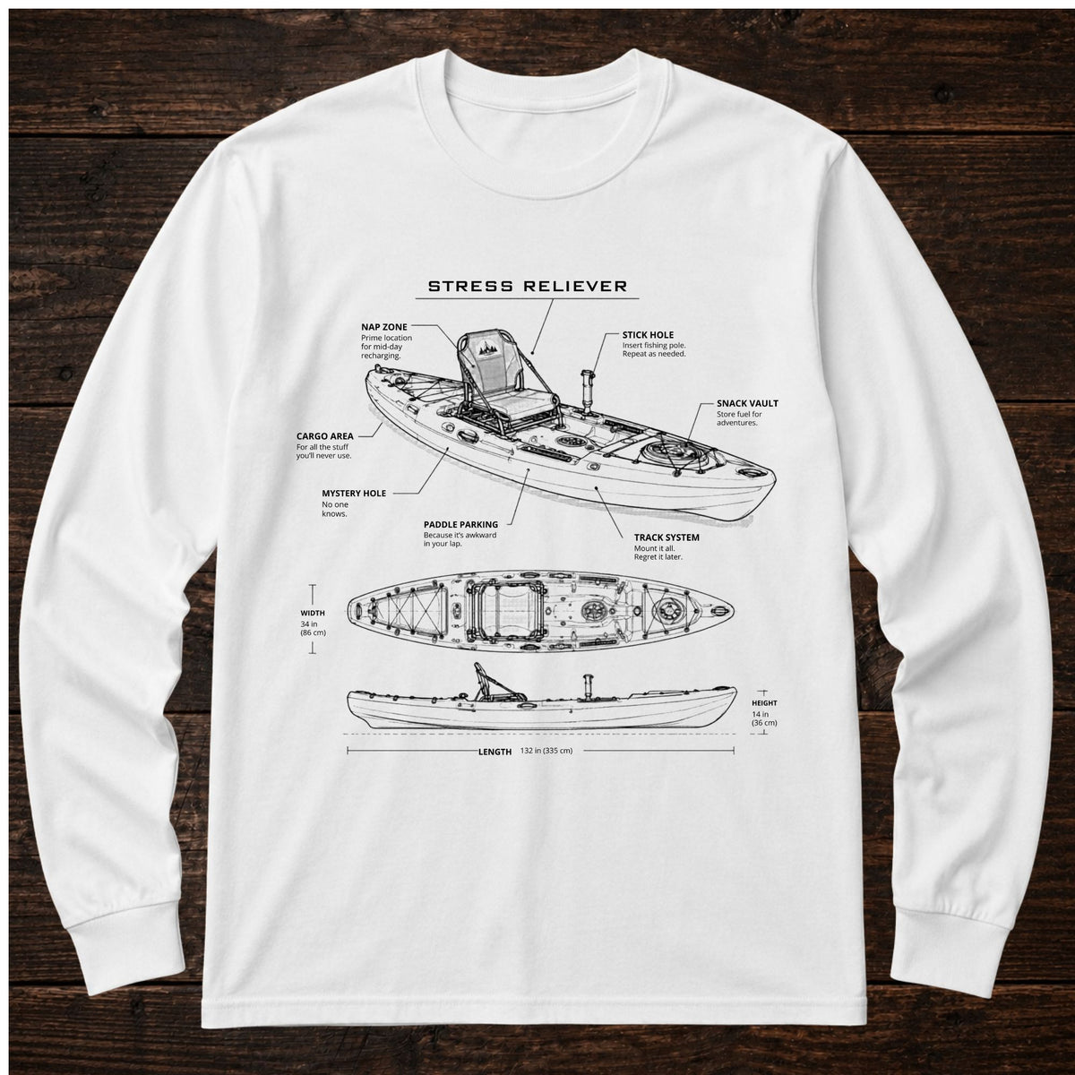 Kayak Schematic Long Sleeve Tee