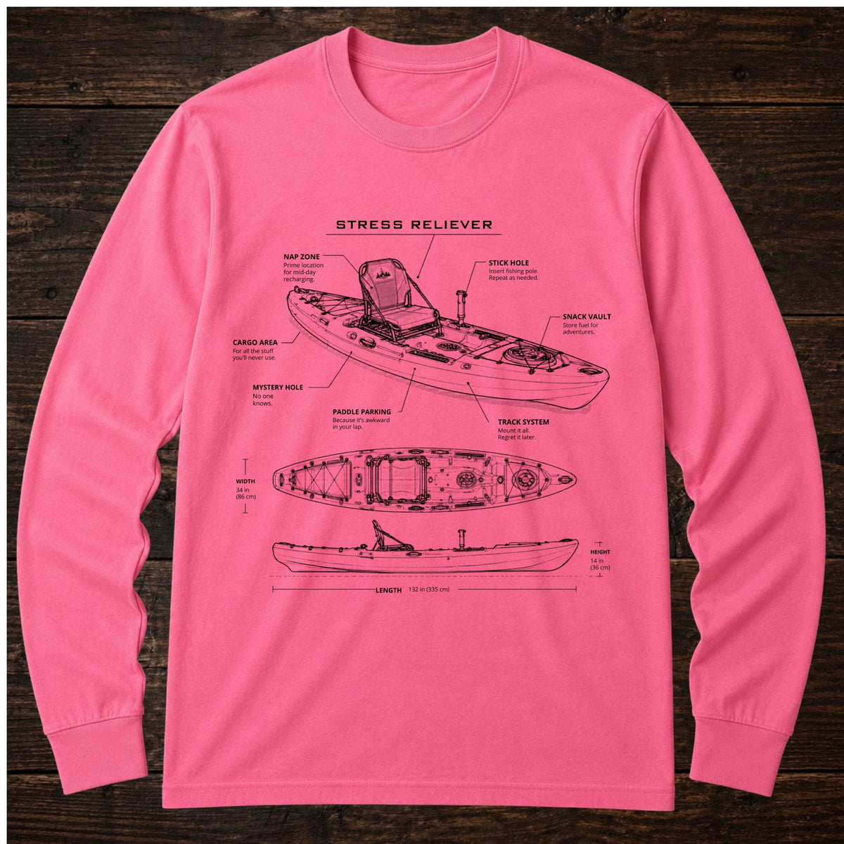 Kayak Schematic Long Sleeve Tee