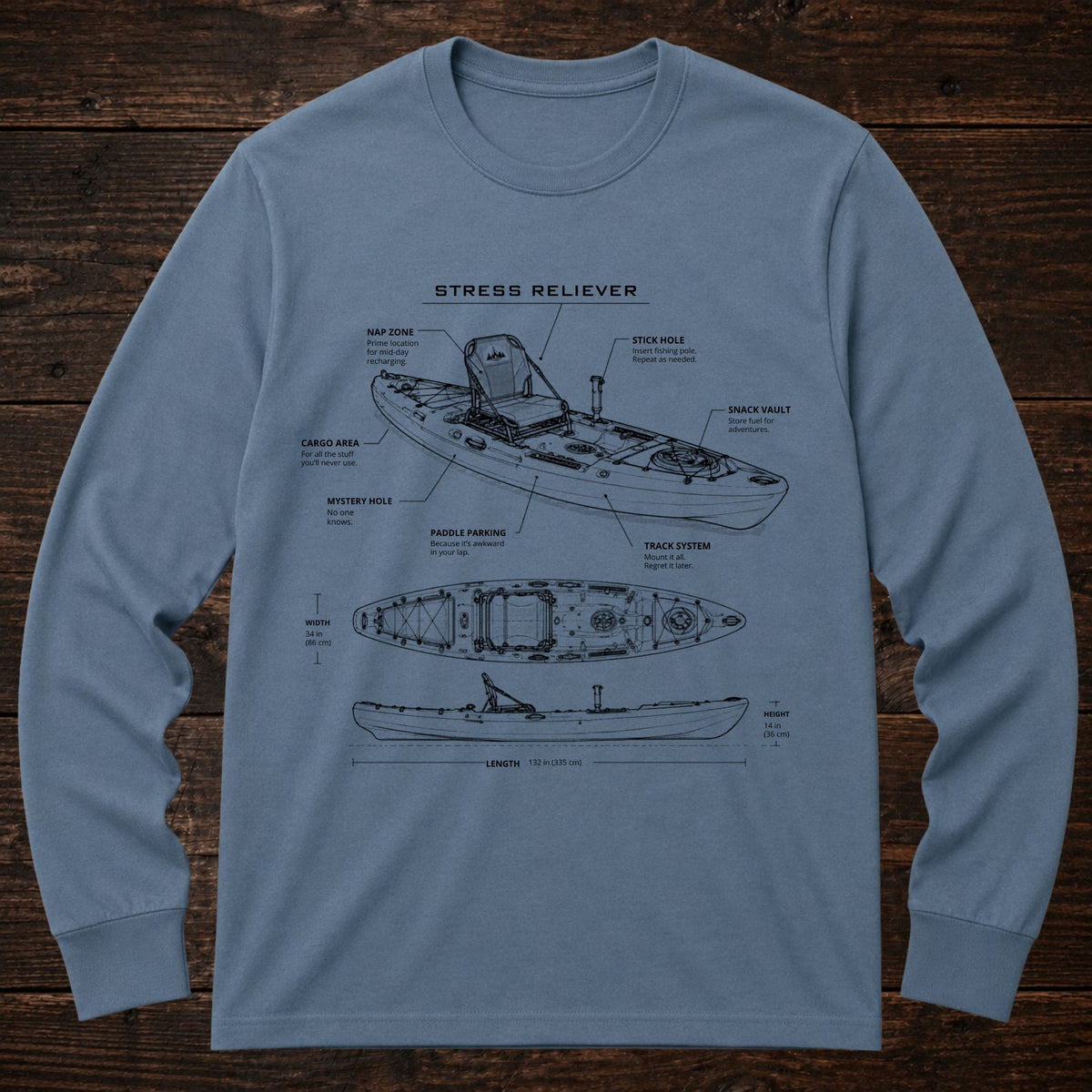 Kayak Schematic Long Sleeve Tee