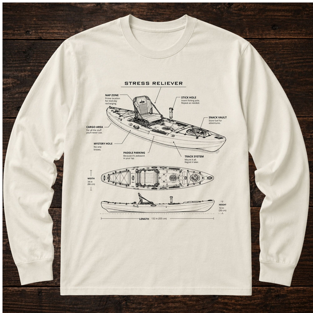 Kayak Schematic Long Sleeve Tee