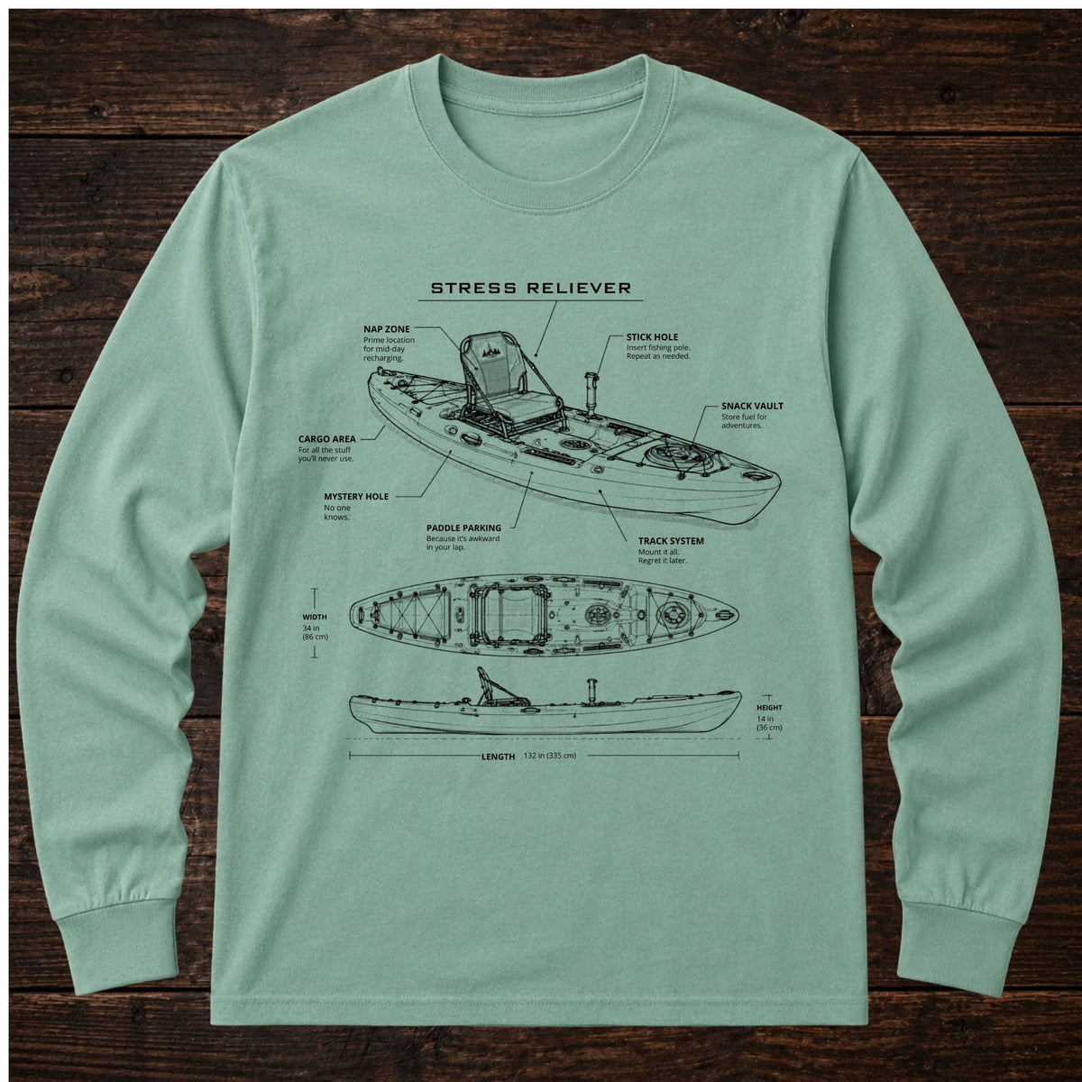 Kayak Schematic Long Sleeve Tee