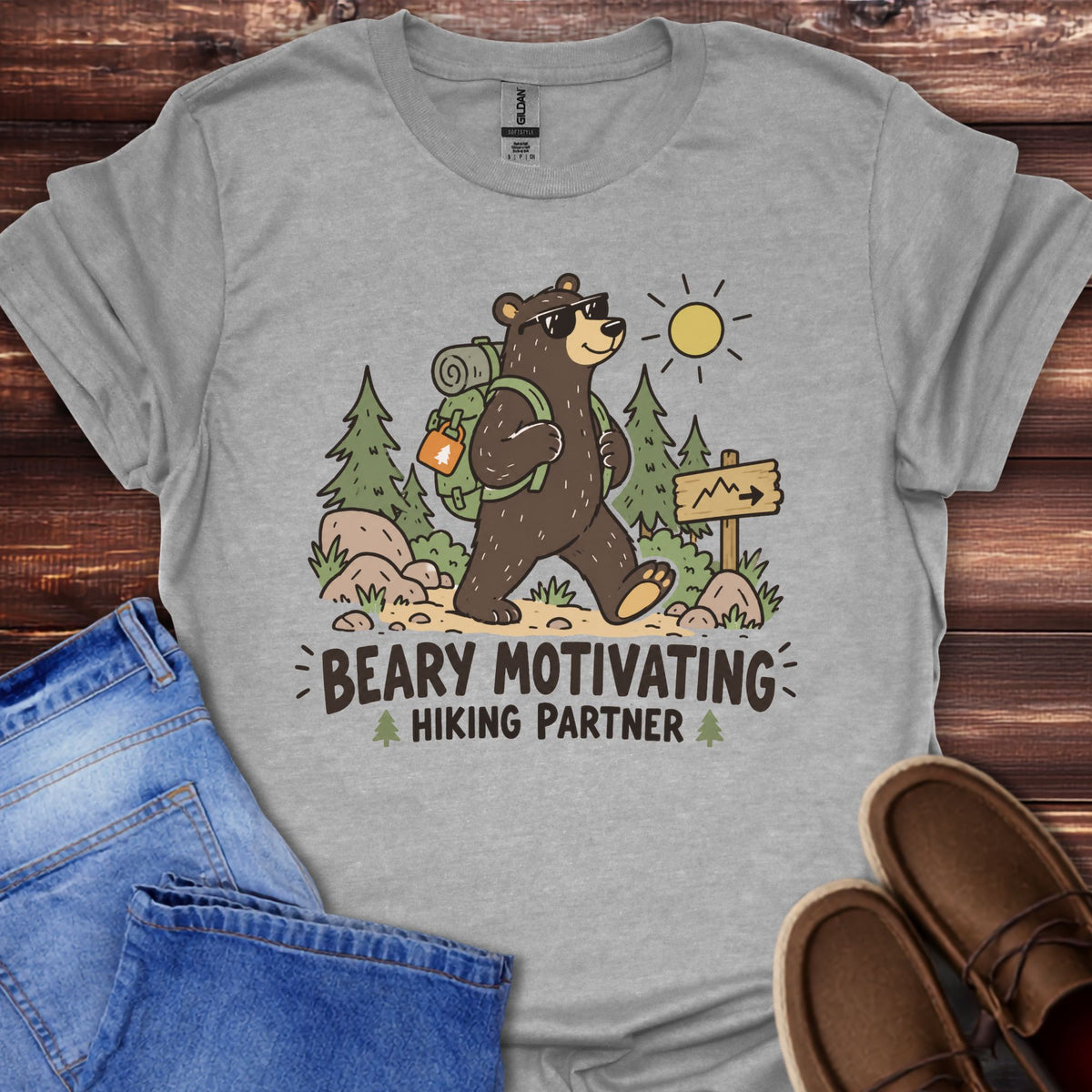 Beary Motivating Hiking Partner T-Shirt