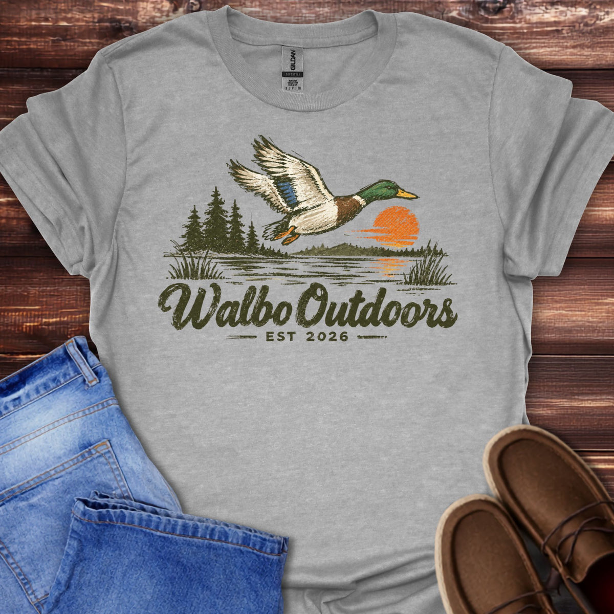 Walbo Outdoors Duck Sunset T-Shirt