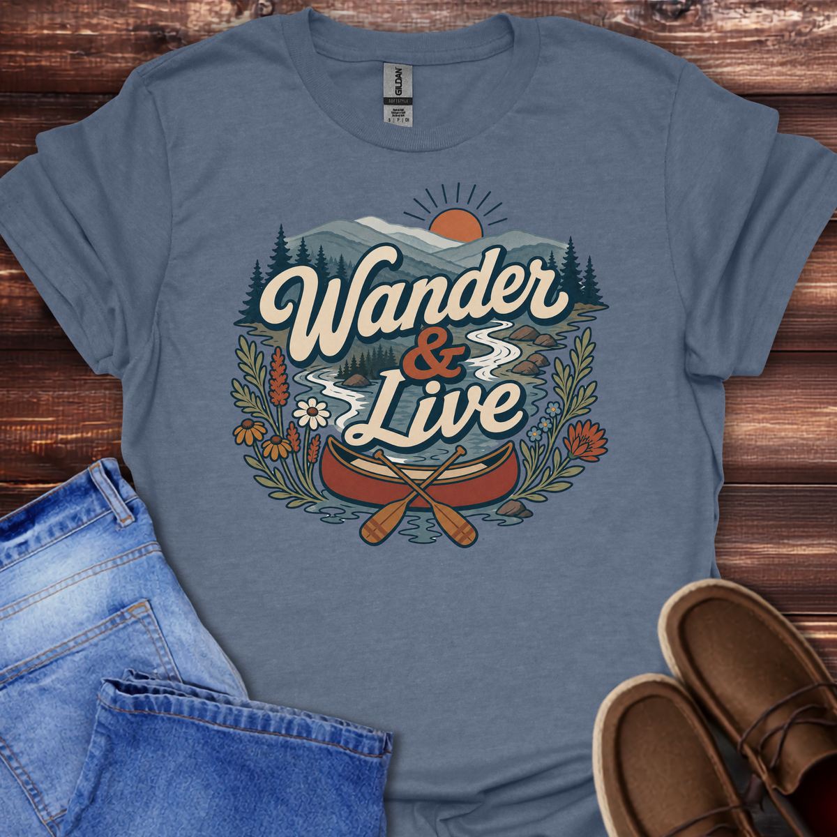 Wander & Live | Retro Nature Adventure T-Shirt