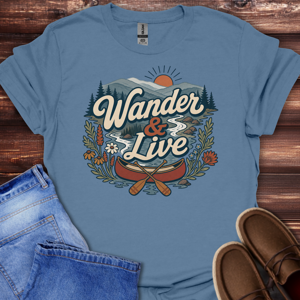Wander & Live | Retro Nature Adventure T-Shirt