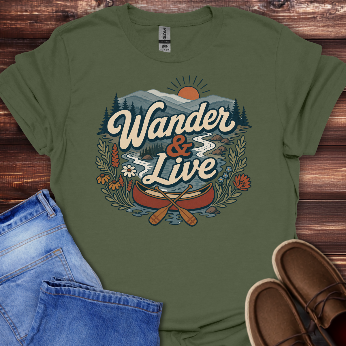 Wander & Live | Retro Nature Adventure T-Shirt