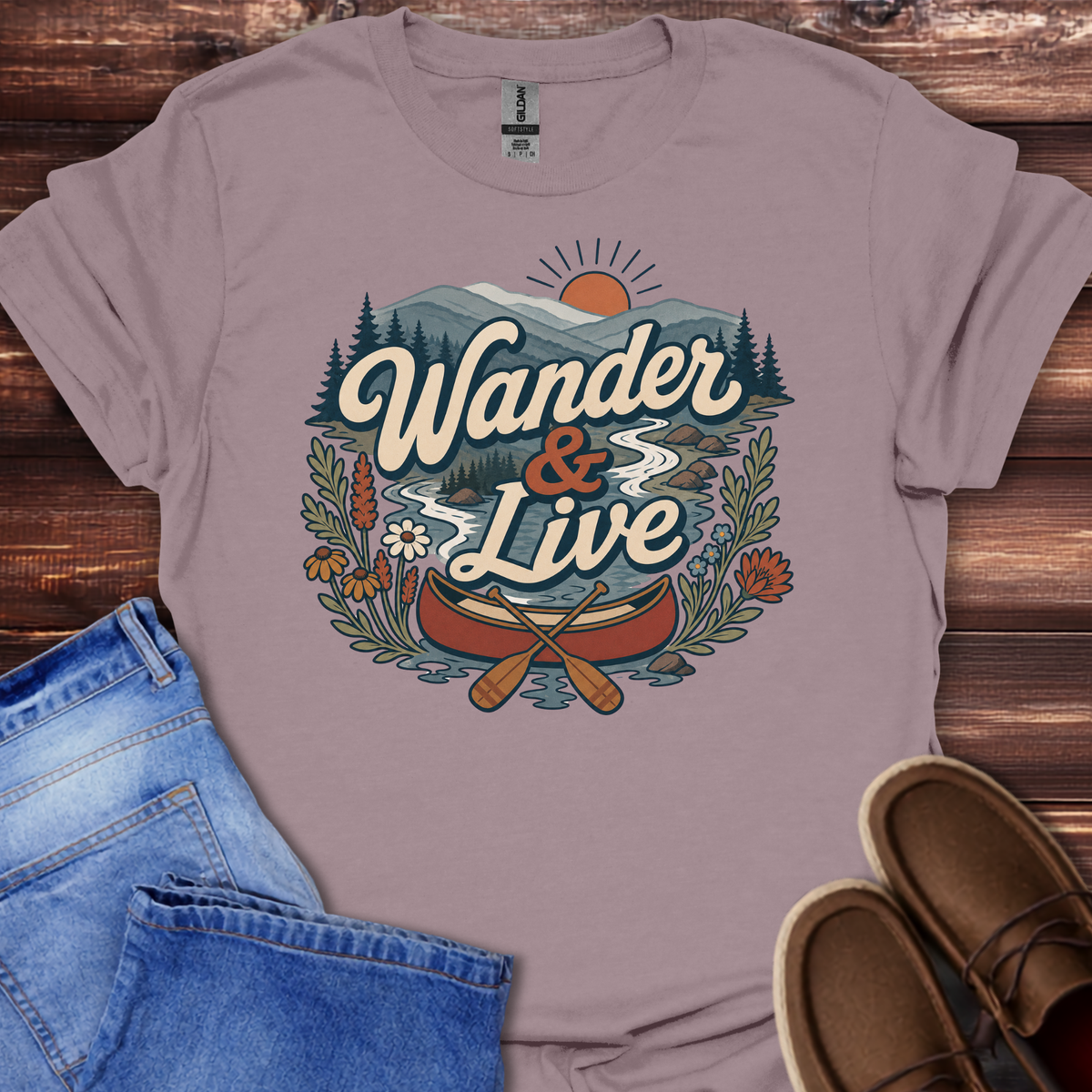 Wander & Live | Retro Nature Adventure T-Shirt