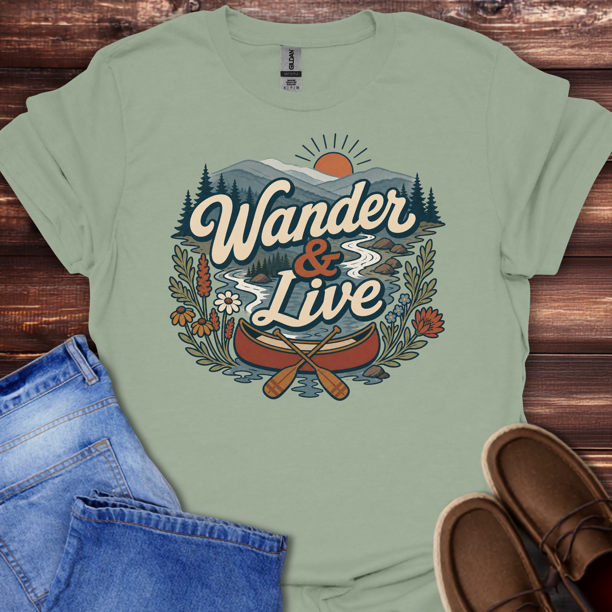 Wander & Live | Retro Nature Adventure T-Shirt