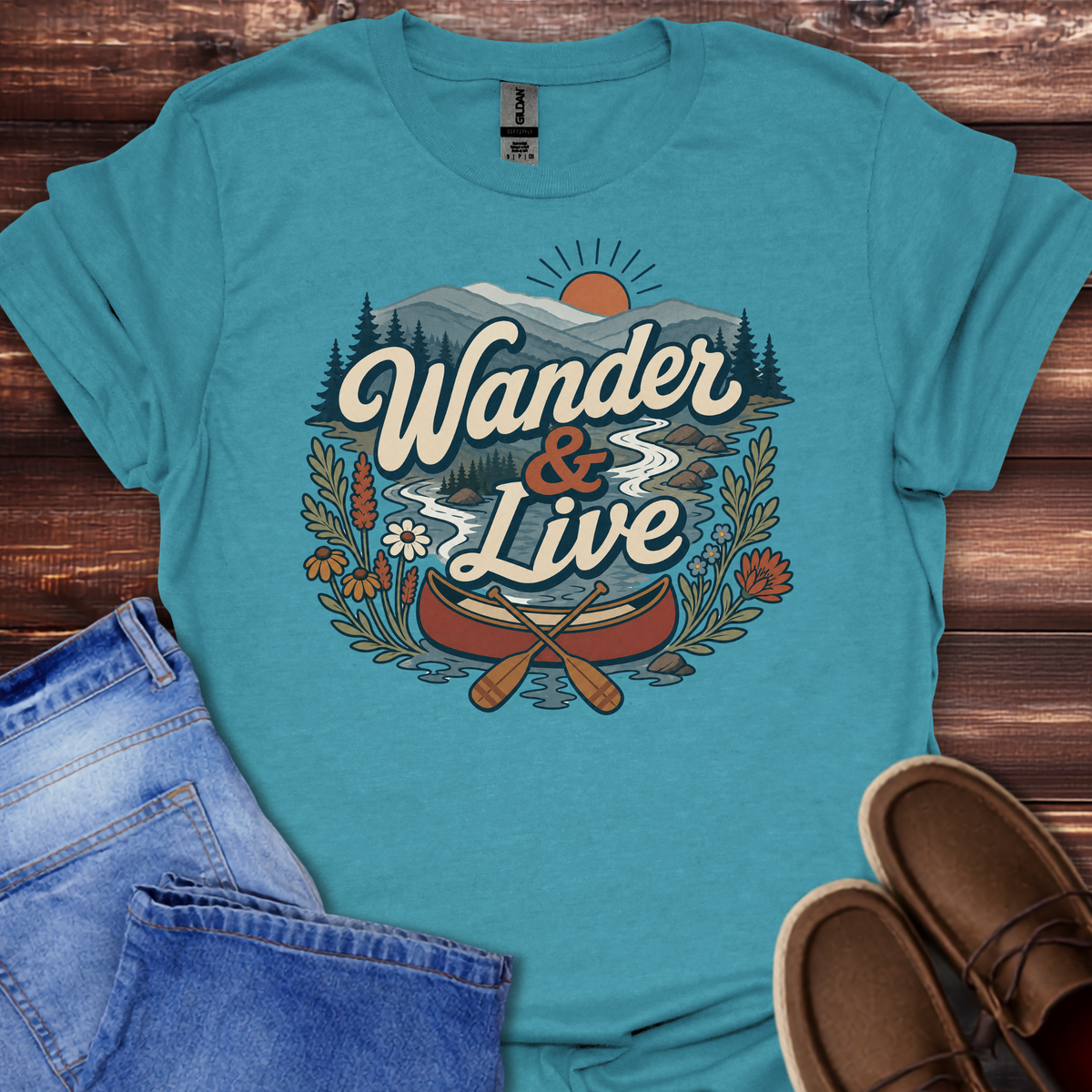 Wander & Live | Retro Nature Adventure T-Shirt