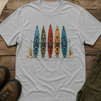 Row of Colorful Kayaks