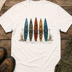 Row of Colorful Kayaks