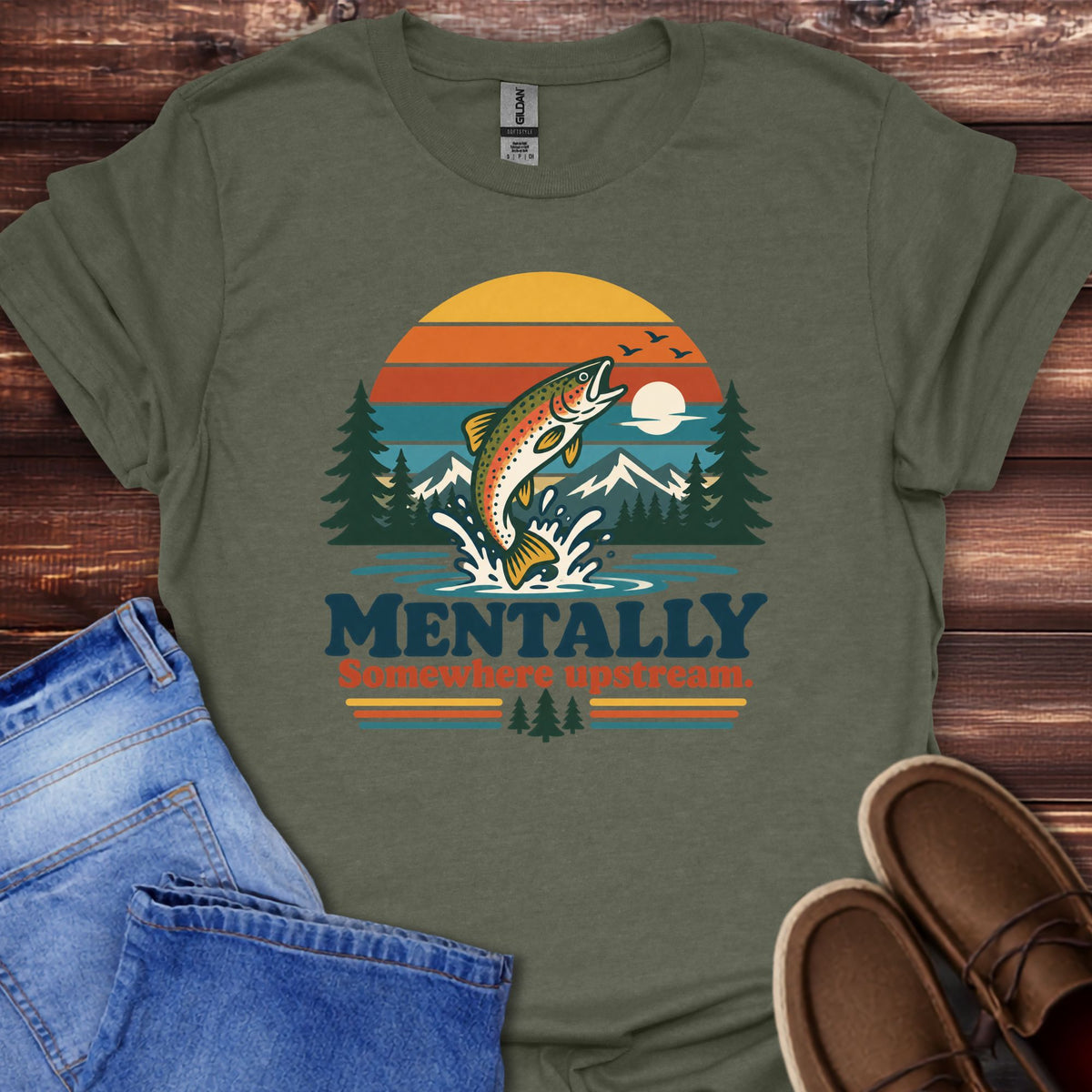 Mentally Somewhere Upstream T-Shirt