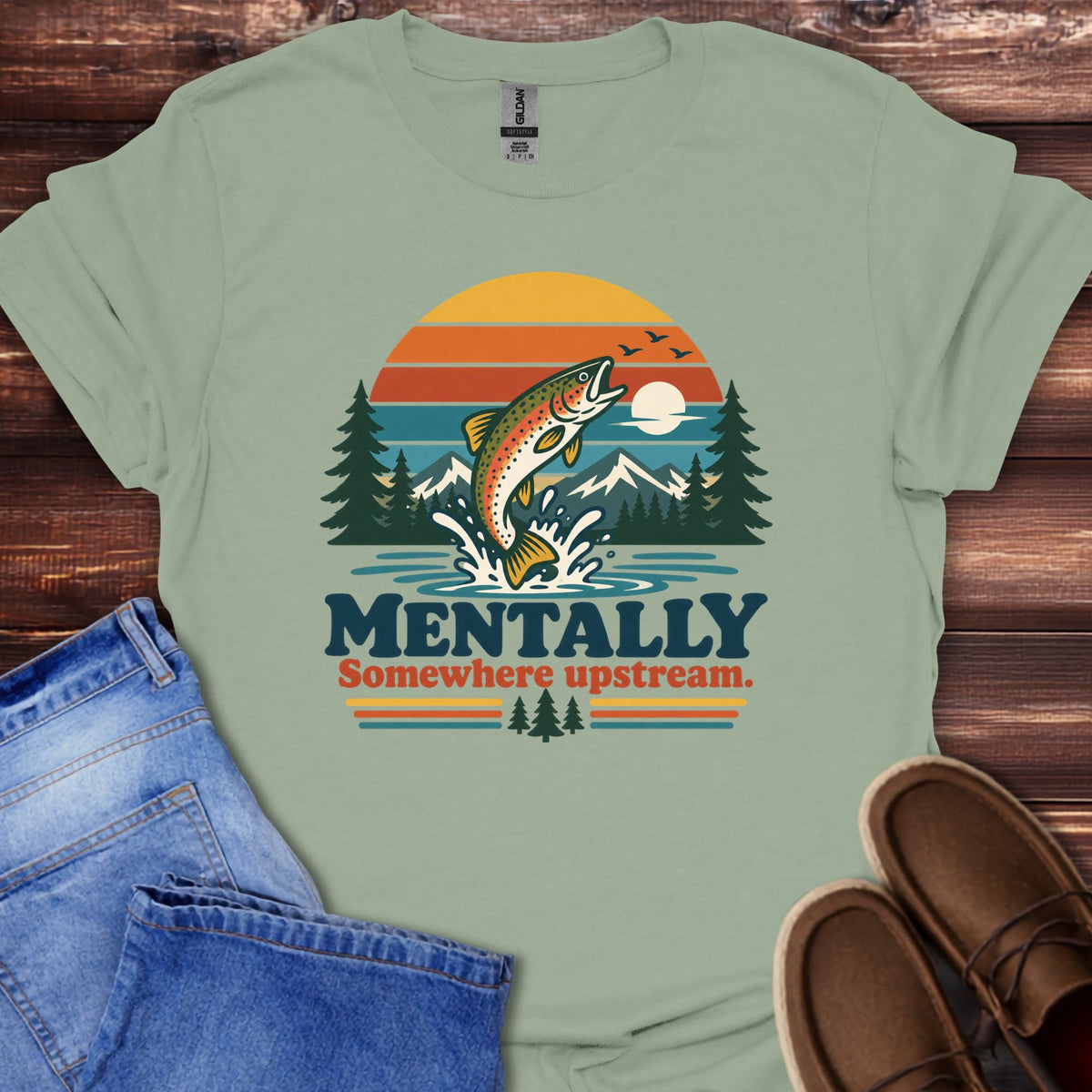 Mentally Somewhere Upstream T-Shirt