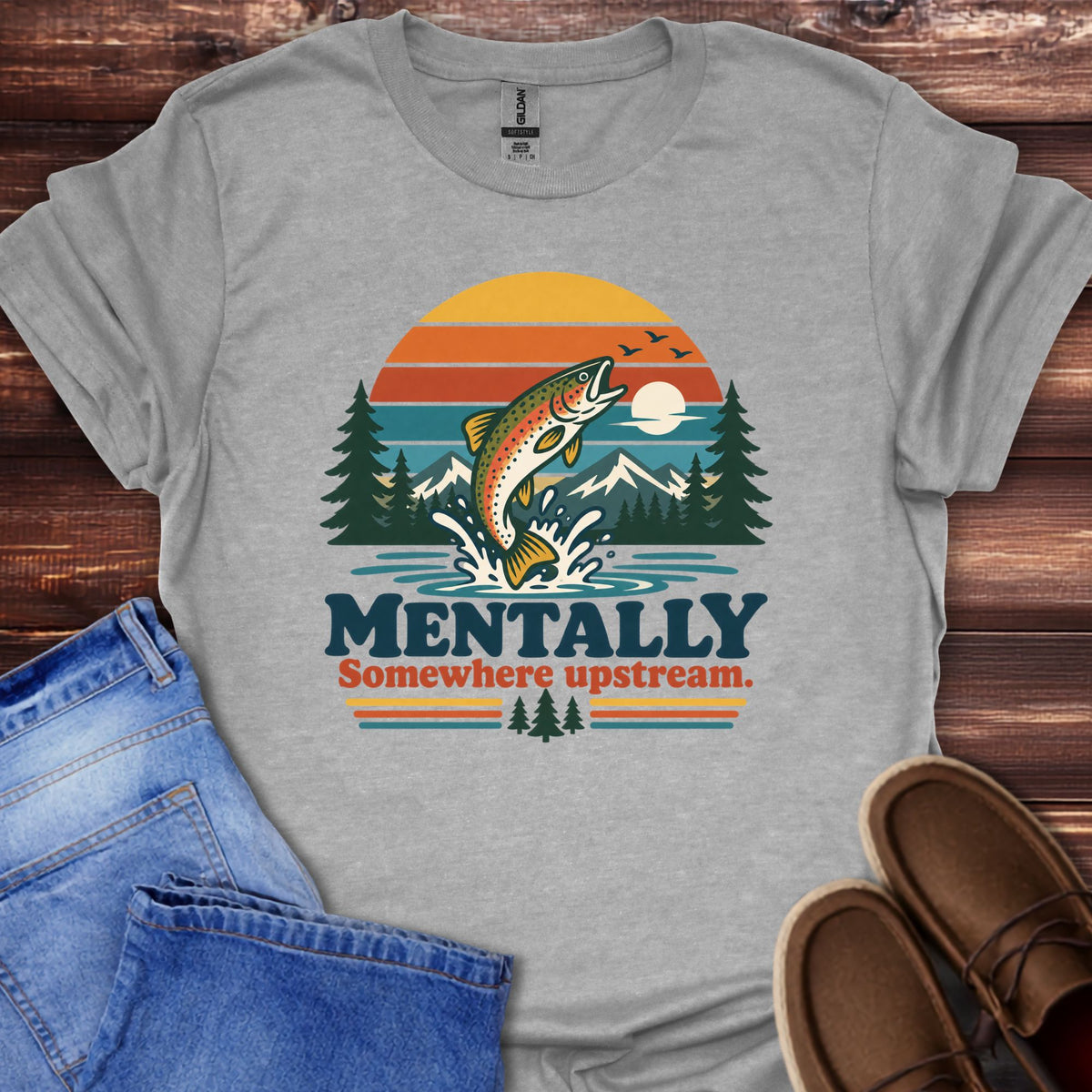 Mentally Somewhere Upstream T-Shirt