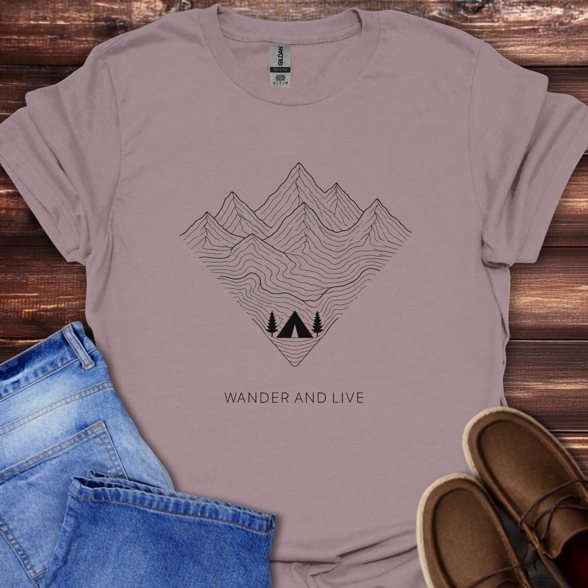 Mountain Line Art T-Shirt