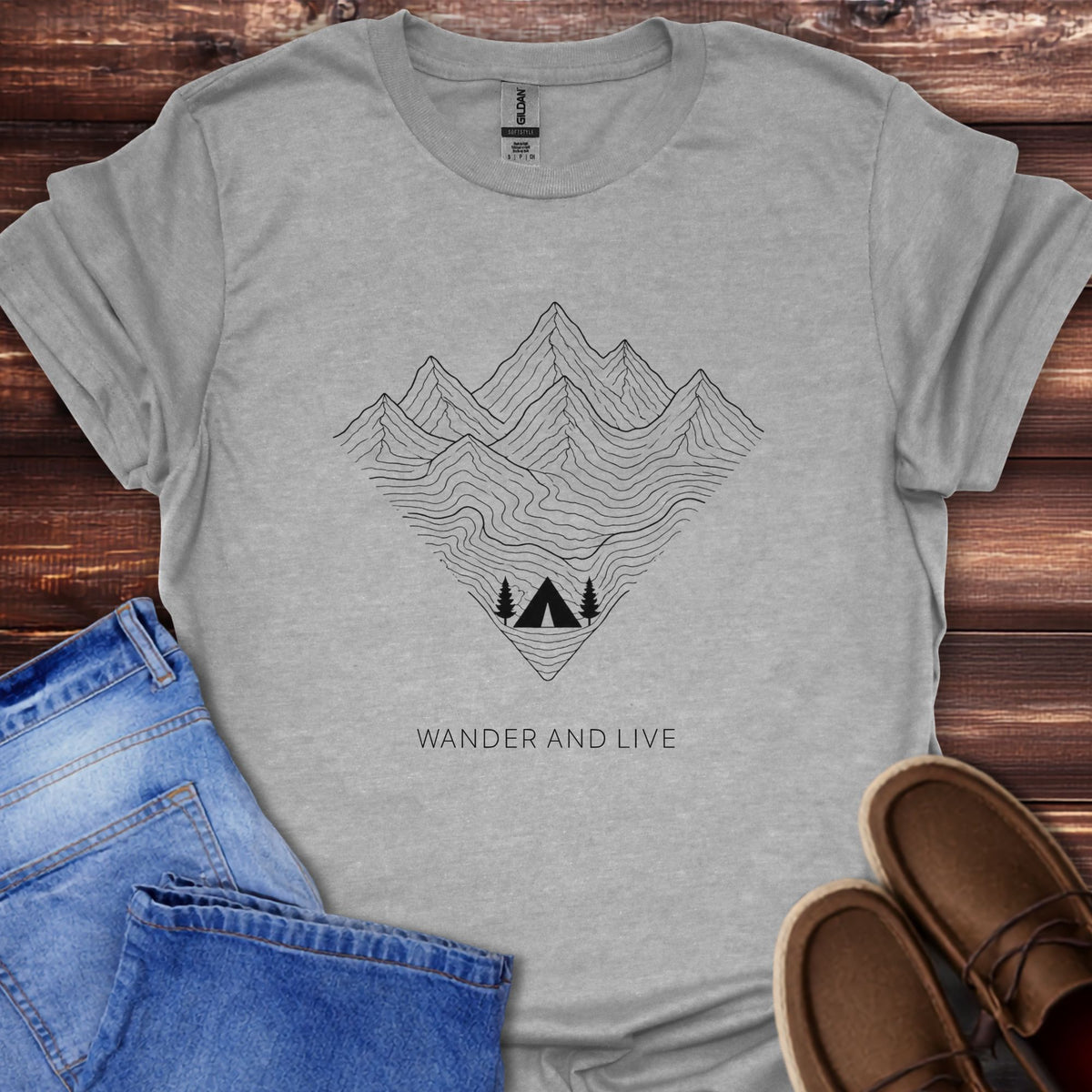 Mountain Line Art T-Shirt