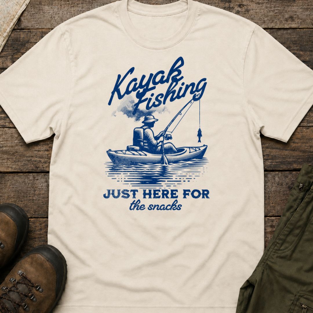 Kayak Fishing, Just Here For The Snacks T-Shirt