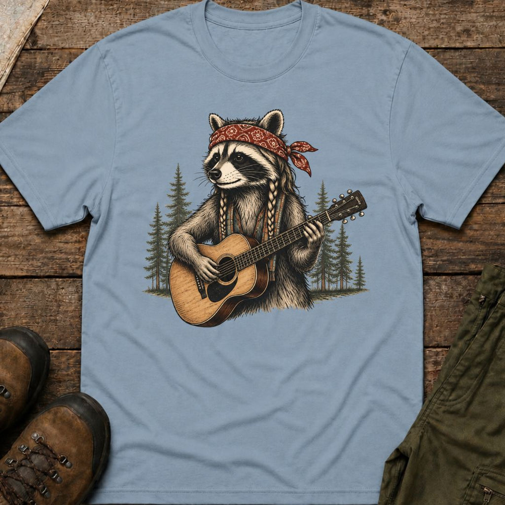 Boho Raccoon Guitar T-Shirt