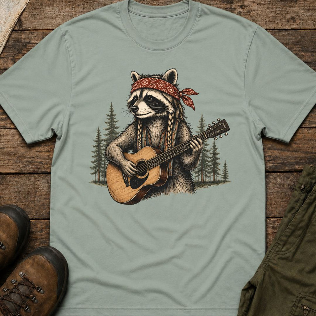 Boho Raccoon Guitar T-Shirt