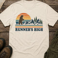 Natural"Runner's High" graphic t-shirt for runners and outdoor enthusiasts, unisex crew neck tee