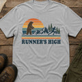 Sport gray"Runner's High" graphic t-shirt for runners and outdoor enthusiasts, unisex crew neck tee